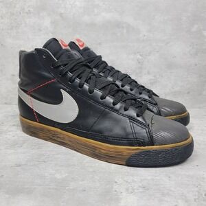 Nike Vintage Blazer Atari Video Game Black Silver Leather Shoes Mens Size 8 Rare
